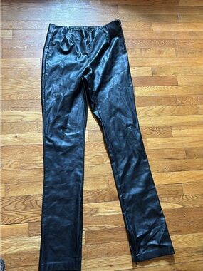 Zara Black Faux Leather Waistband Trousers